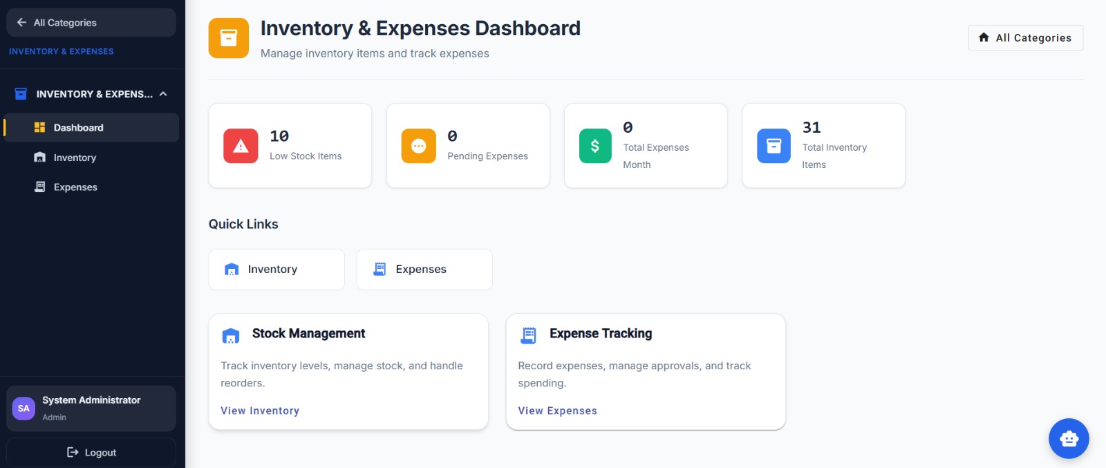 Soltrivex Inventory and Expenses Dashboard